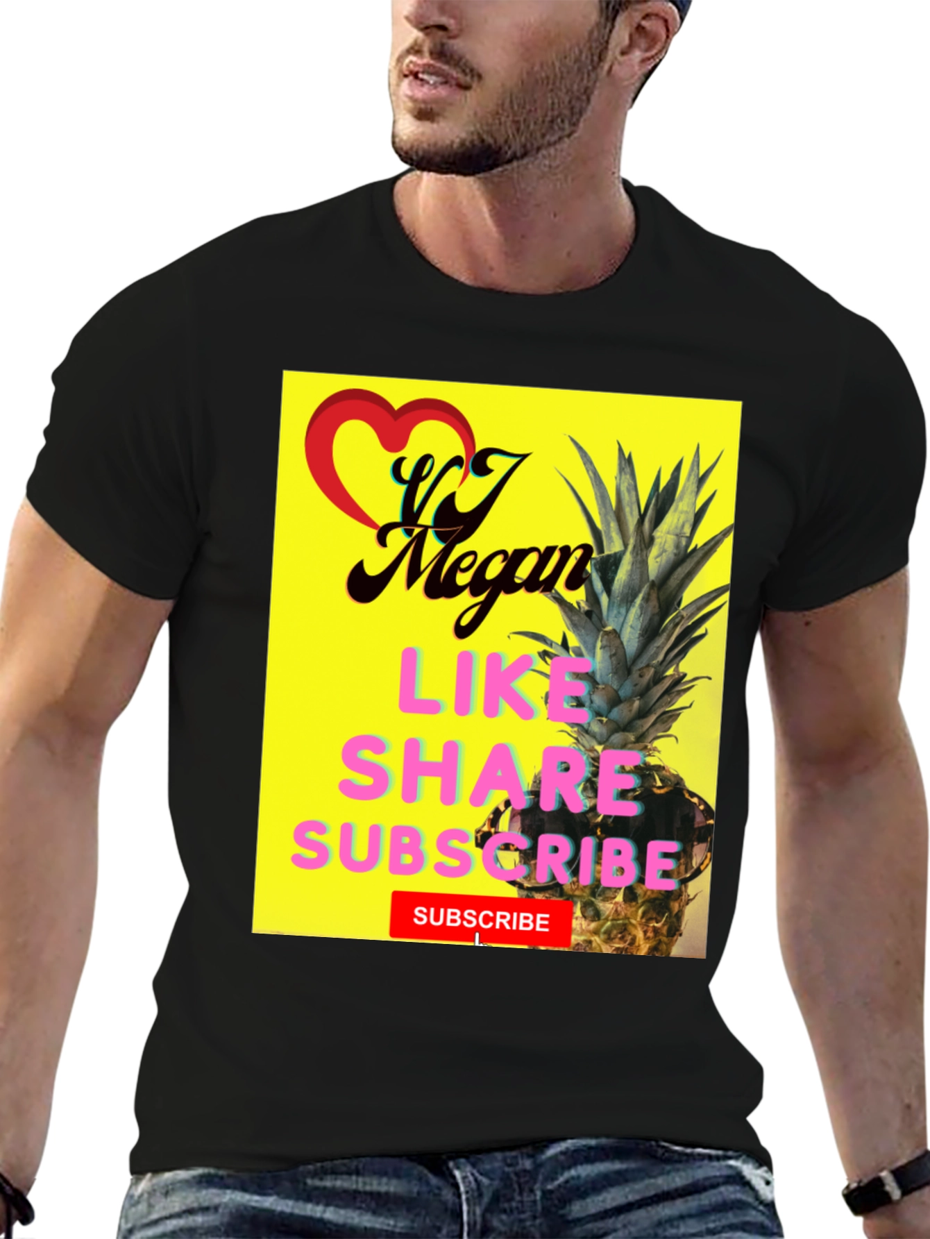 VJ Megan Pineapple T-Shirt - Like Share Subscribe!