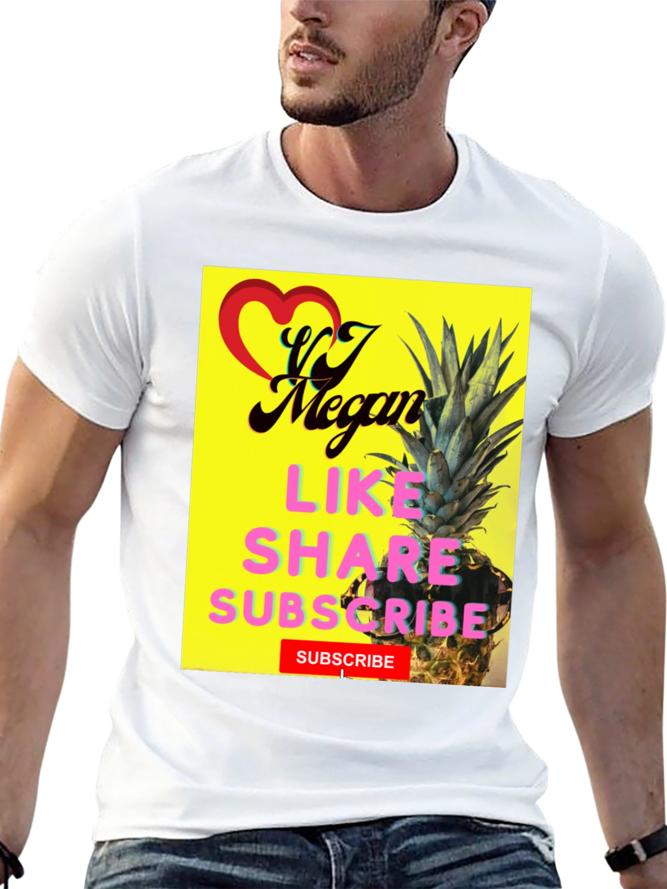 VJ Megan Pineapple T-Shirt - Like Share Subscribe!