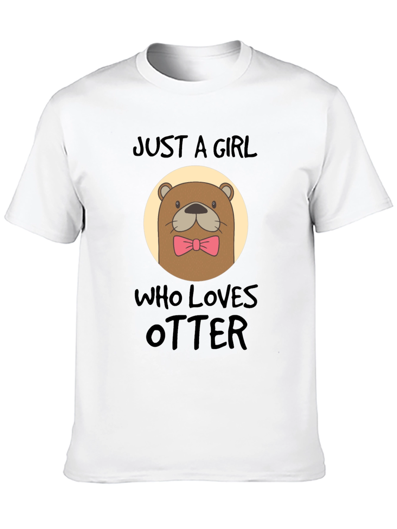 Just a Girl Who Loves Otters Black T-Shirt