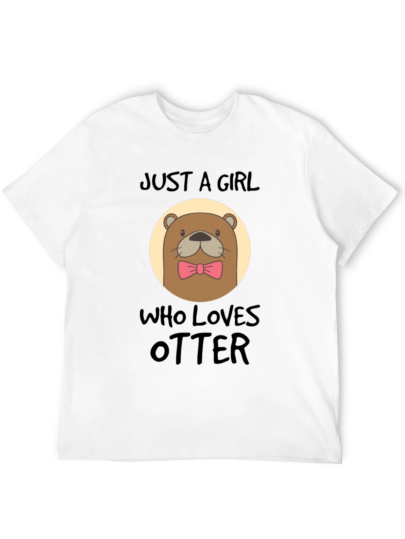 Just a Girl Who Loves Otters Black T-Shirt