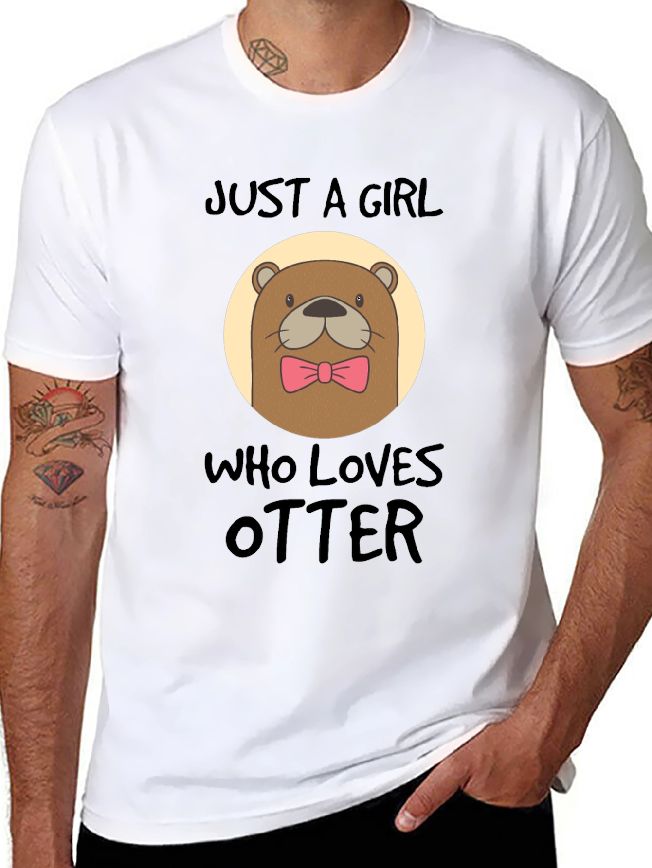 Just a Girl Who Loves Otters Black T-Shirt