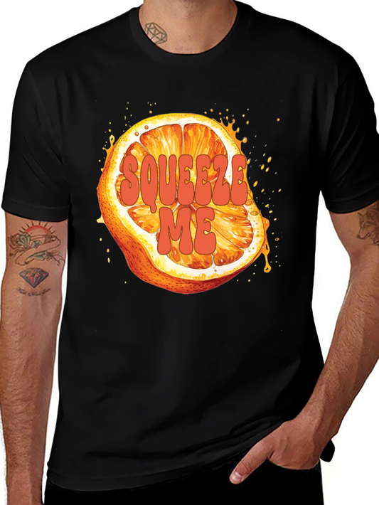 Squeeze Me Orange Graphic Tee - Fruit Lovers Shirt
