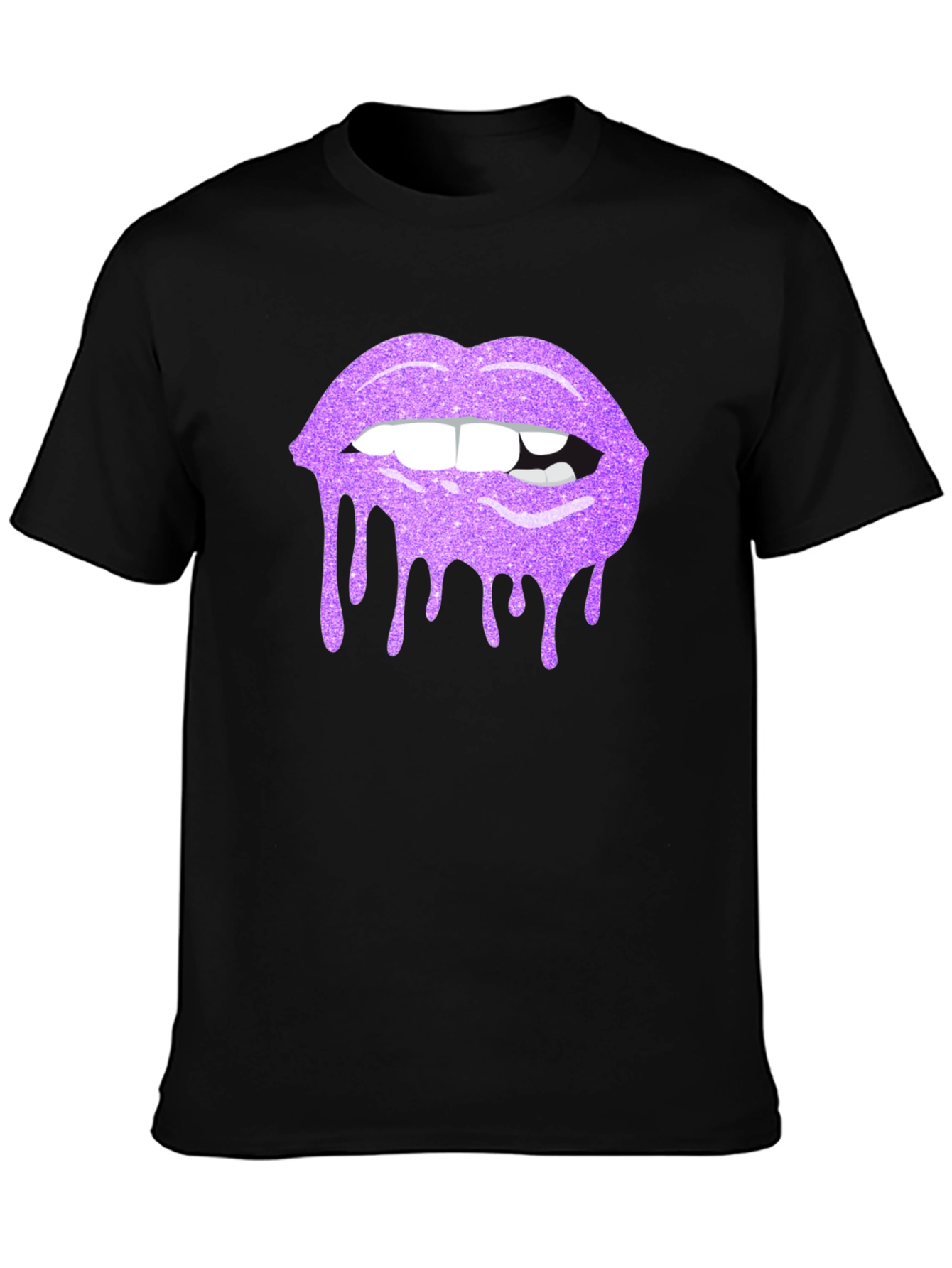 Purple Glitter Lips Graphic Tee