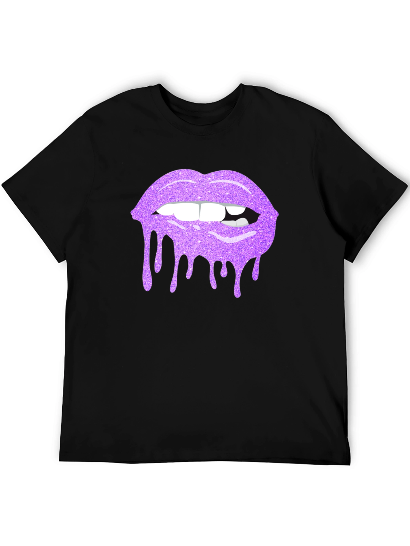 Purple Glitter Lips Graphic Tee