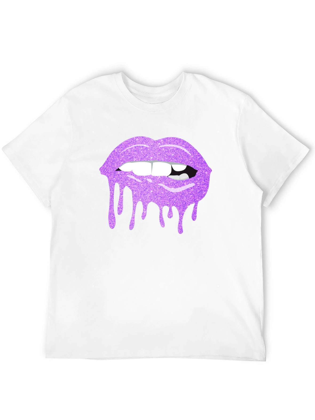 Purple Glitter Lips Graphic Tee