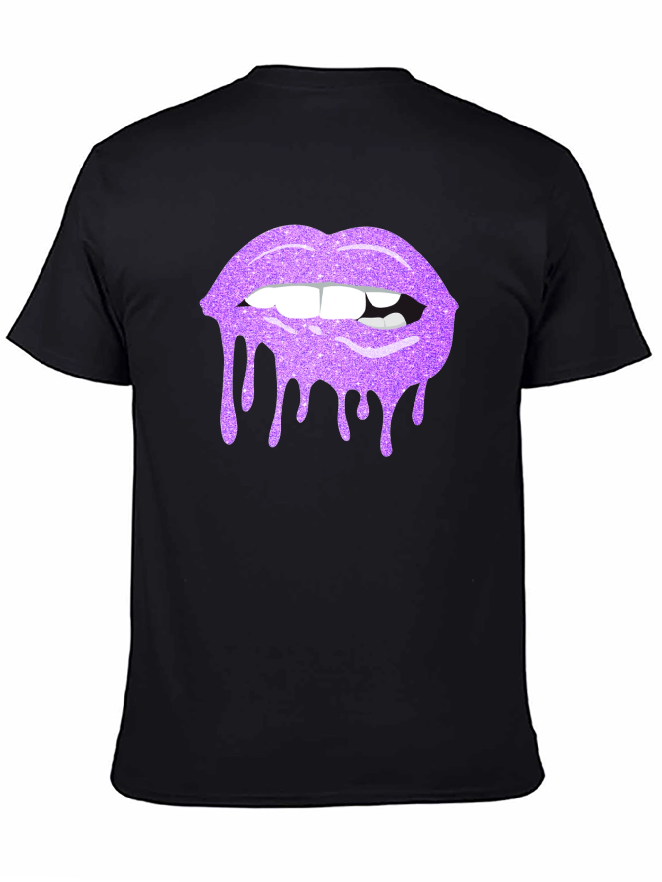 Purple Glitter Lips Graphic Tee