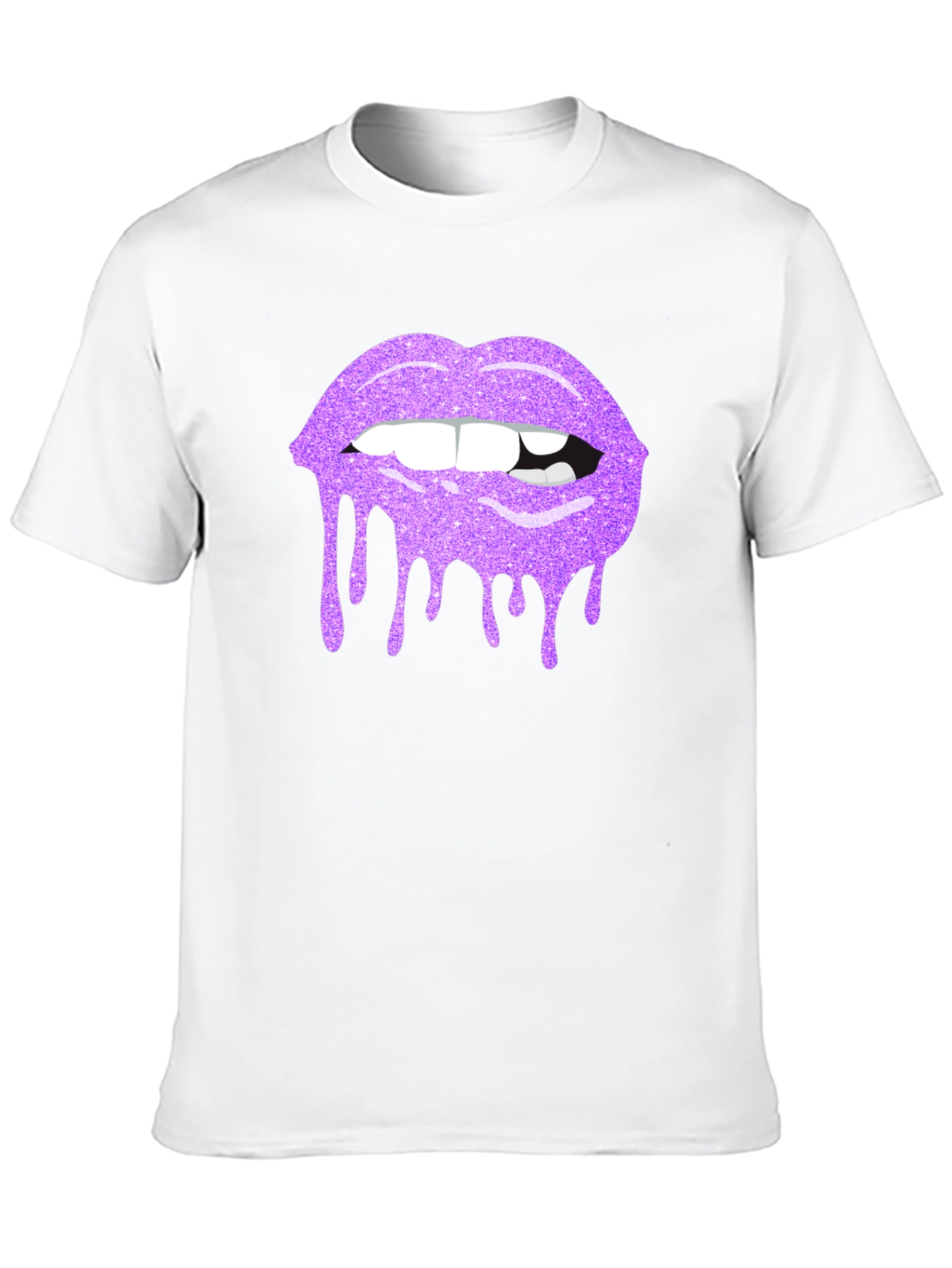 Purple Glitter Lips Graphic Tee