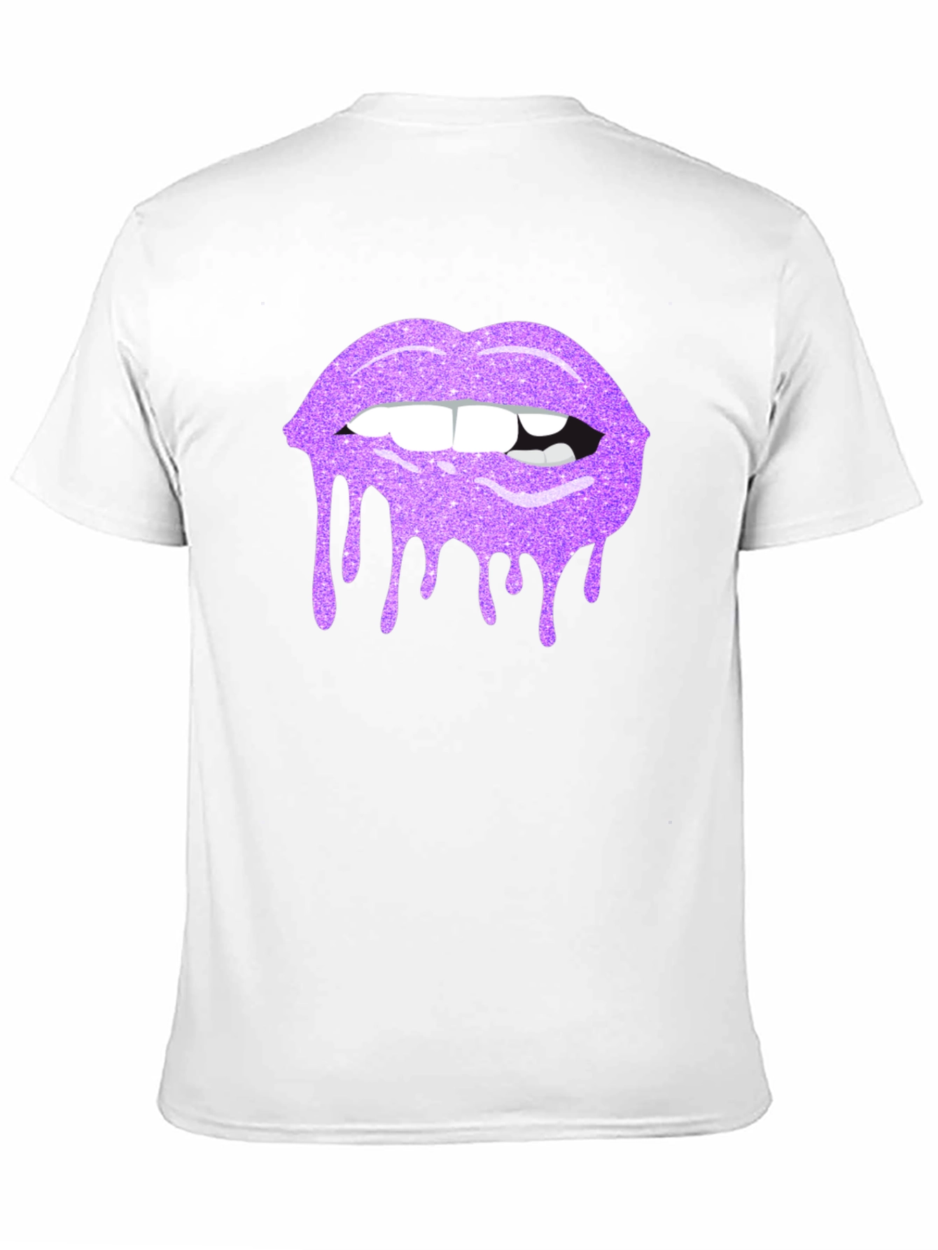 Purple Glitter Lips Graphic Tee