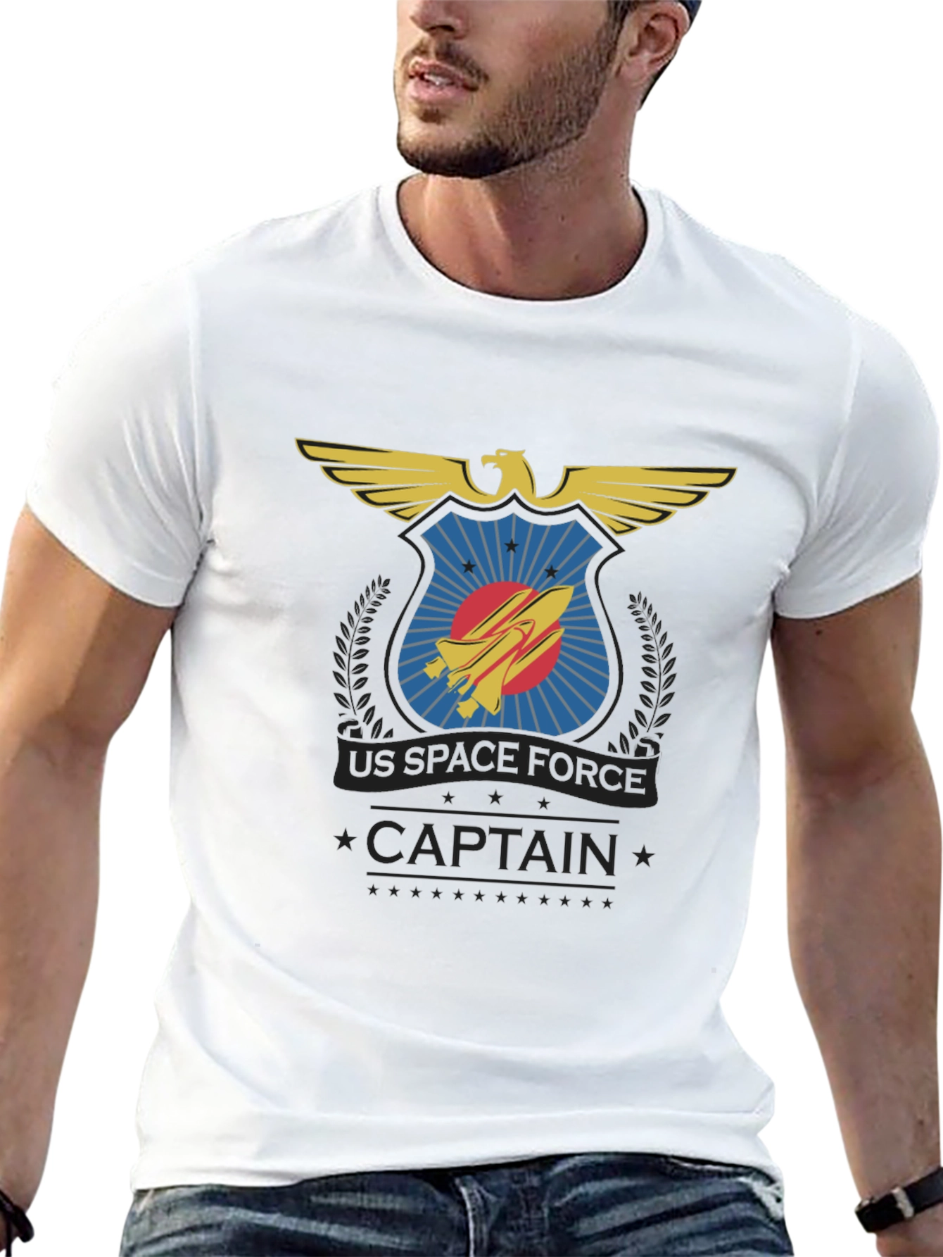 US Space Force Captain T-Shirt - Black