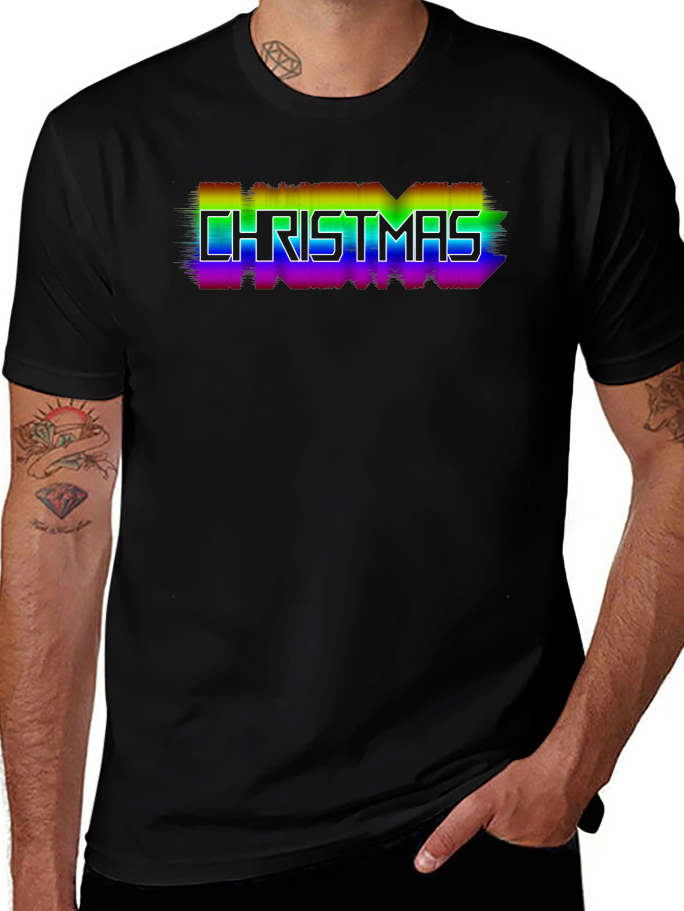 Rainbow Christmas T-Shirt - Festive Holiday Style