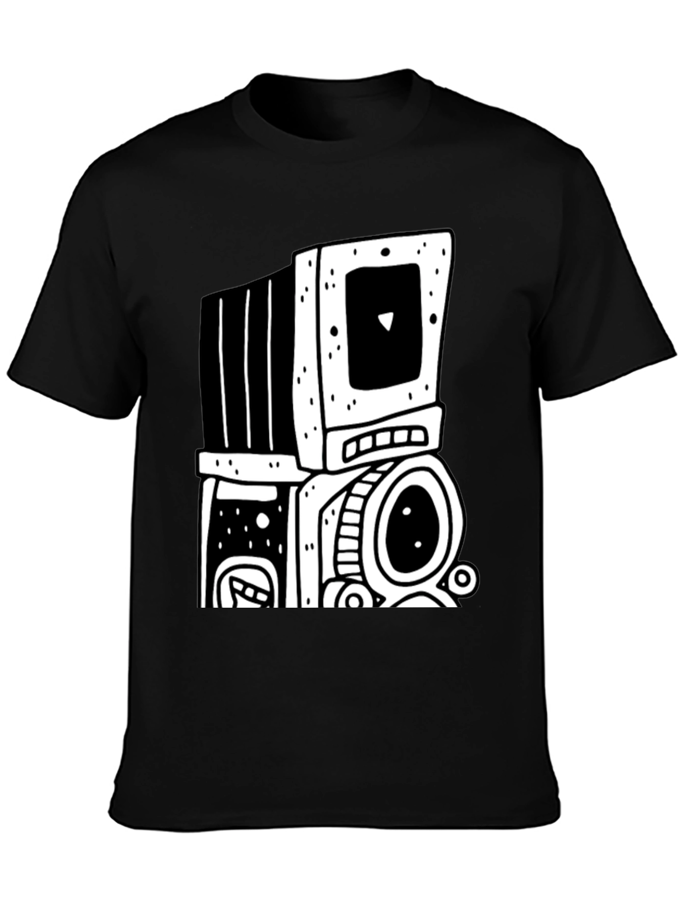 Retro Computer Black Graphic T-Shirt