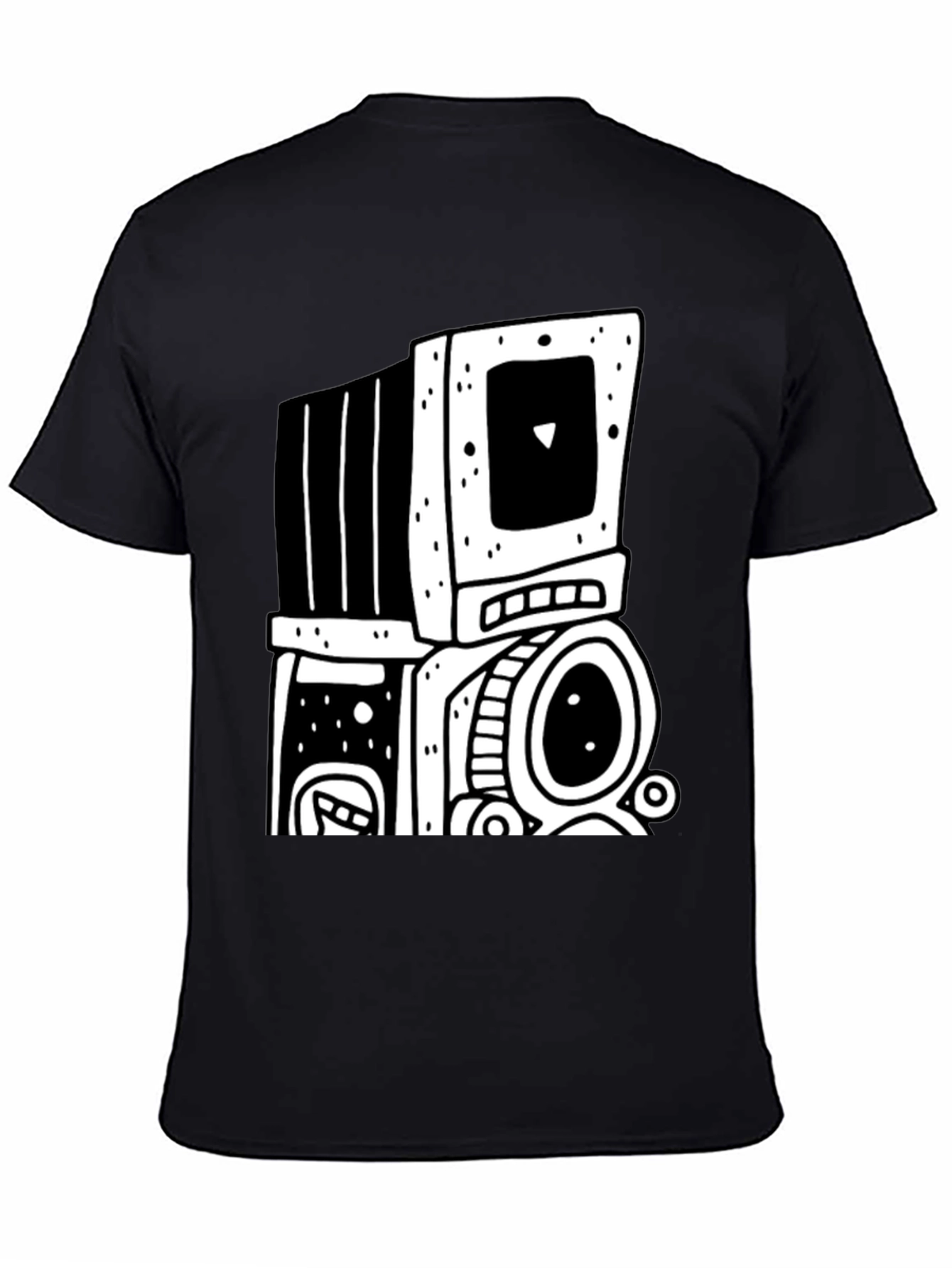 Retro Computer Black Graphic T-Shirt