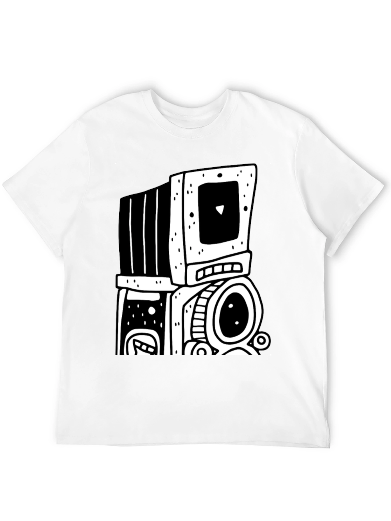 Retro Computer Black Graphic T-Shirt
