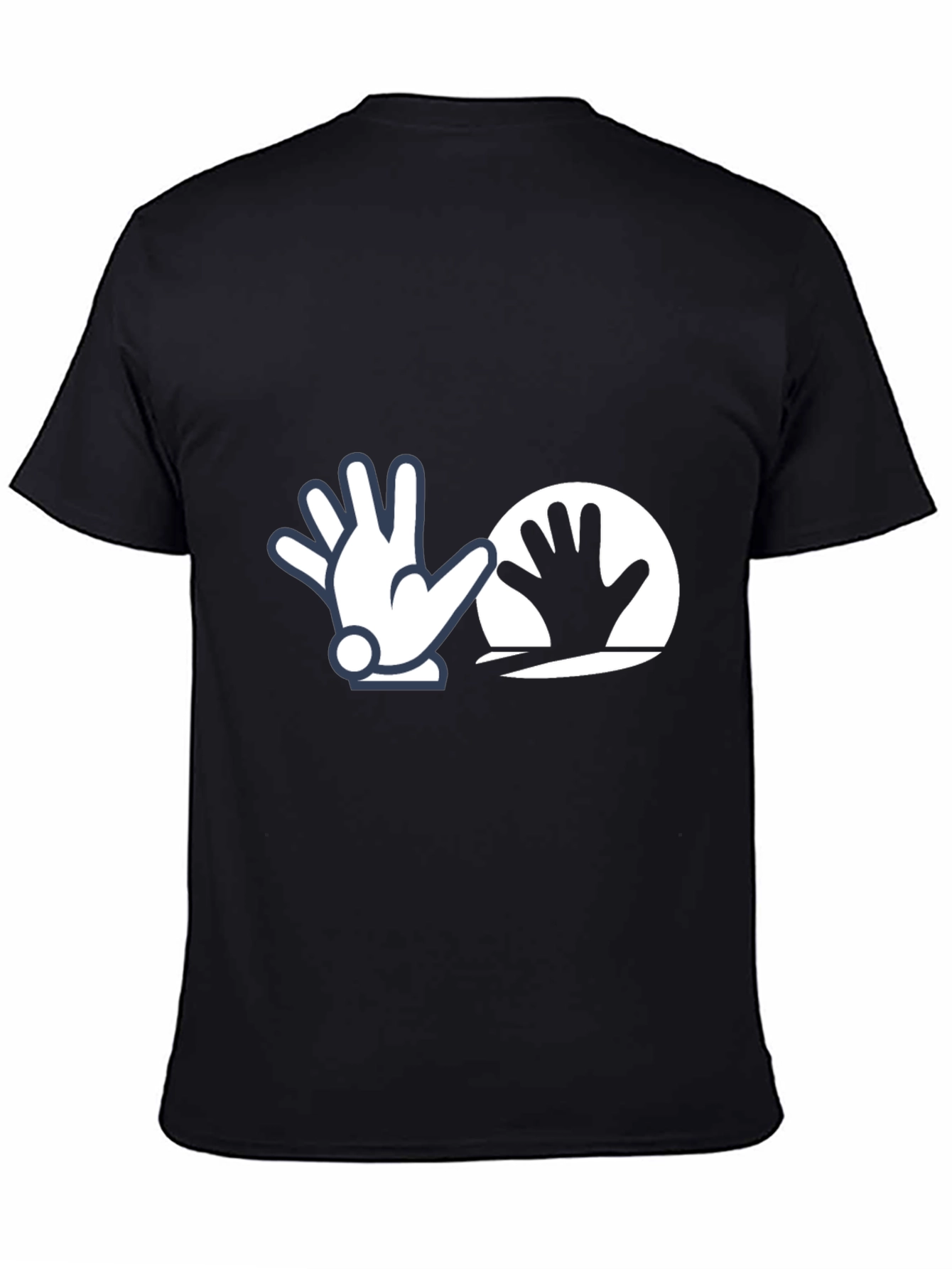 Funny Cartoon Hand Graphic Tee - Black Cotton Shirt