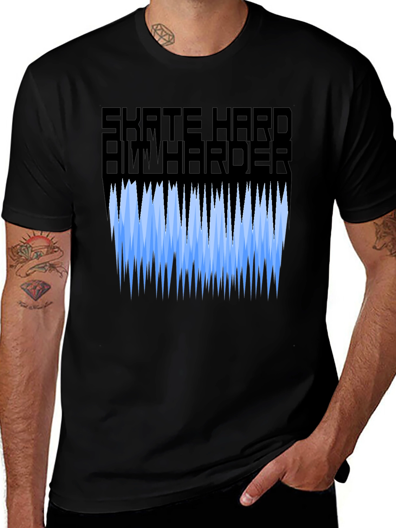 Skate Hard Aim Harder Graphic Tee - Black T-Shirt