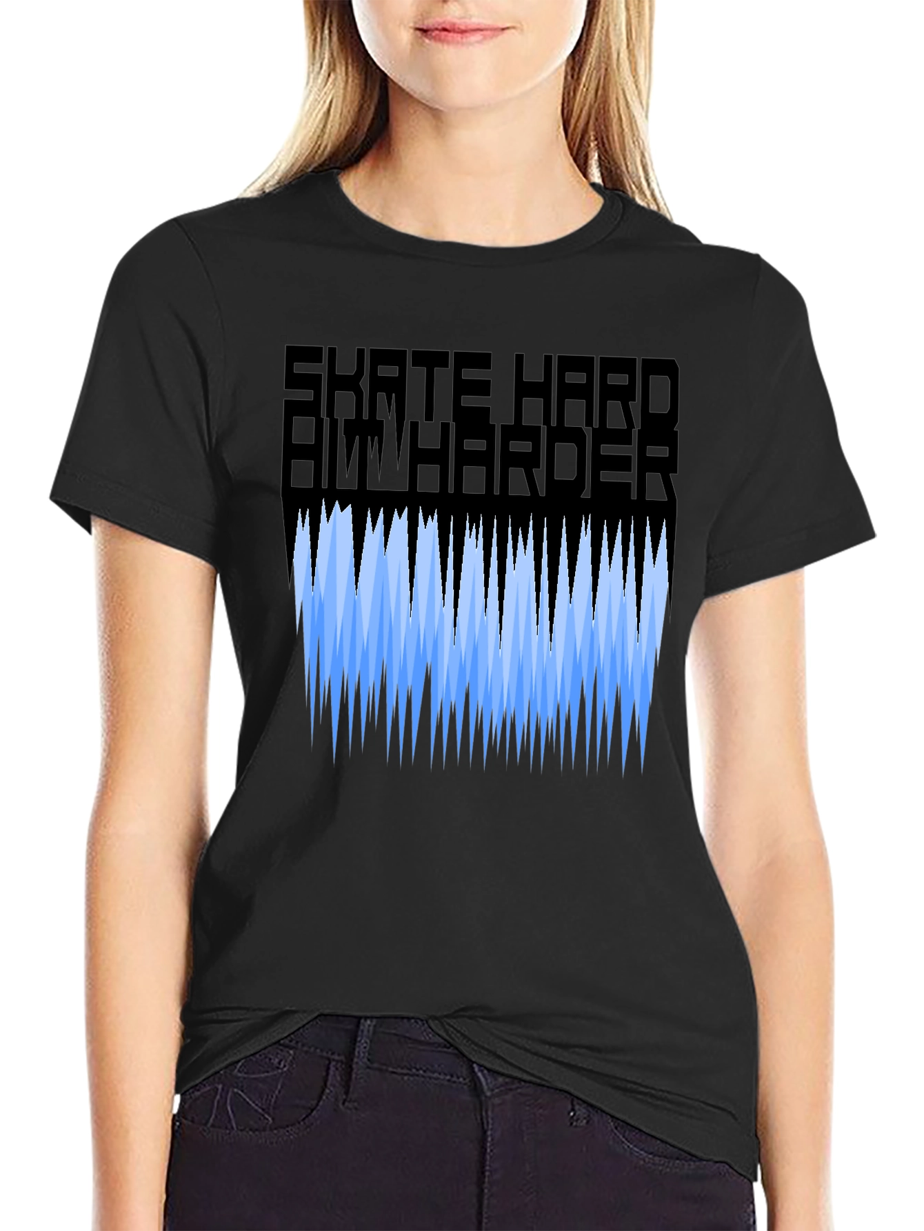 Skate Hard Aim Harder Graphic Tee - Black T-Shirt