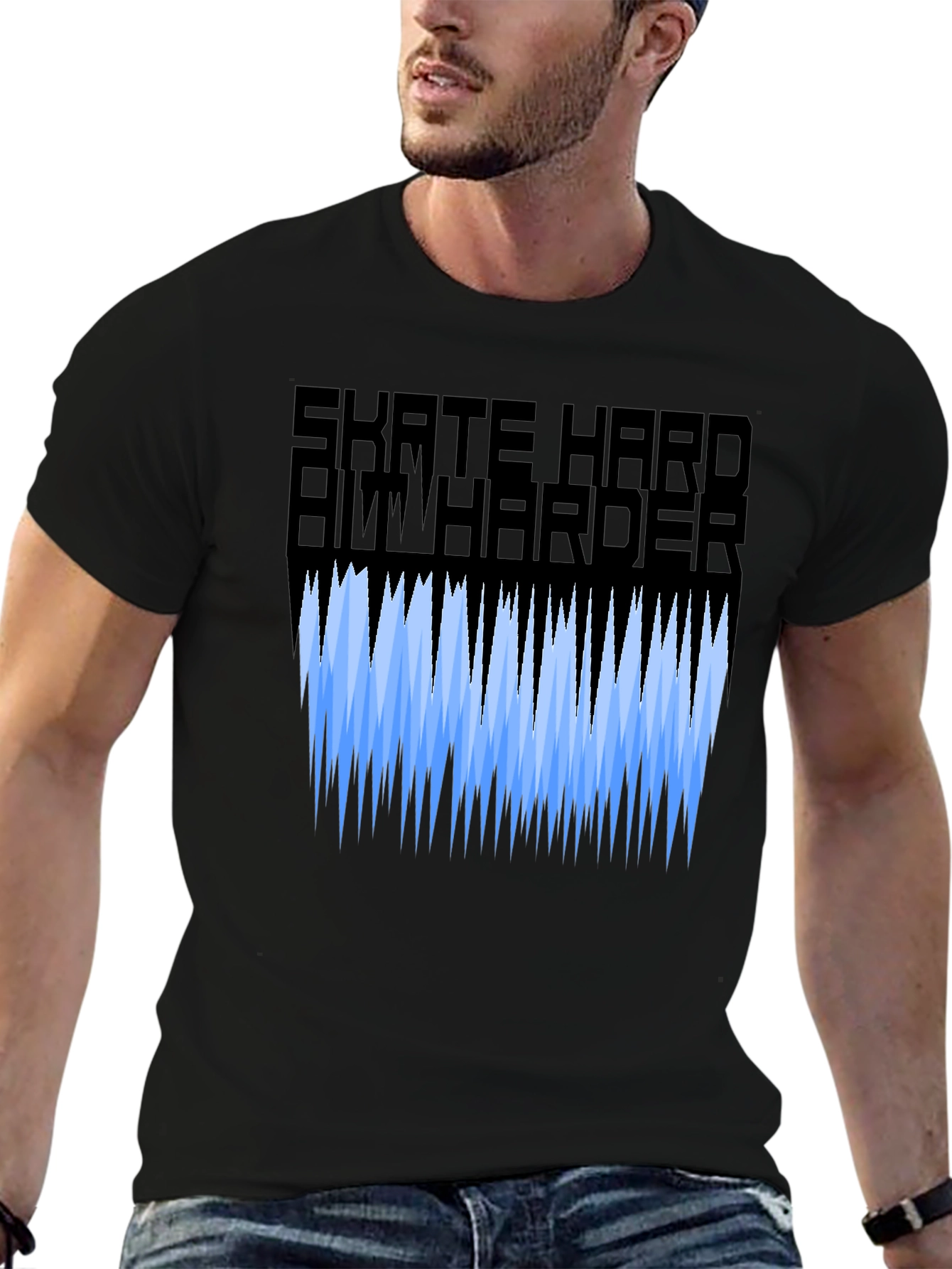 Skate Hard Aim Harder Graphic Tee - Black T-Shirt