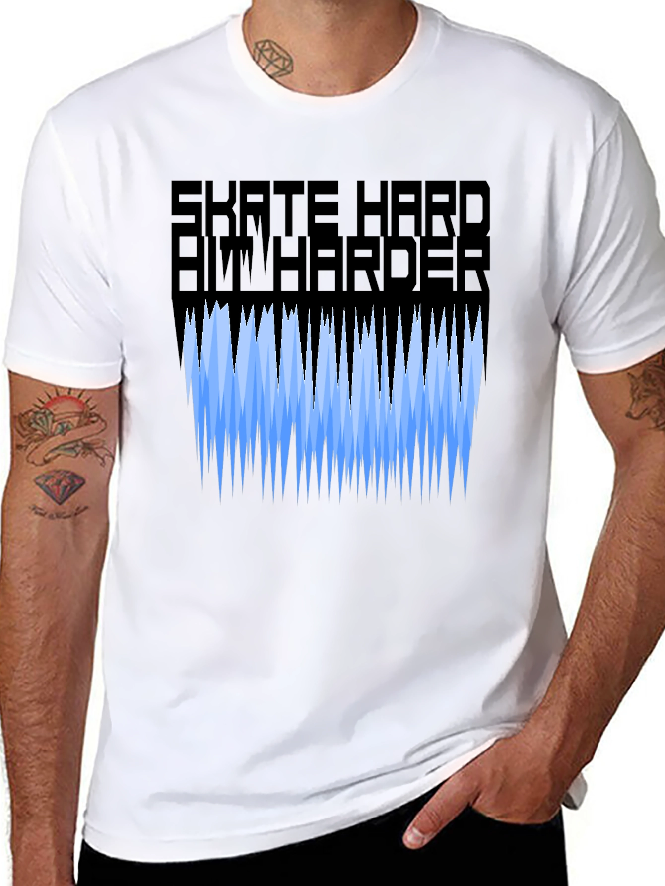 Skate Hard Aim Harder Graphic Tee - Black T-Shirt