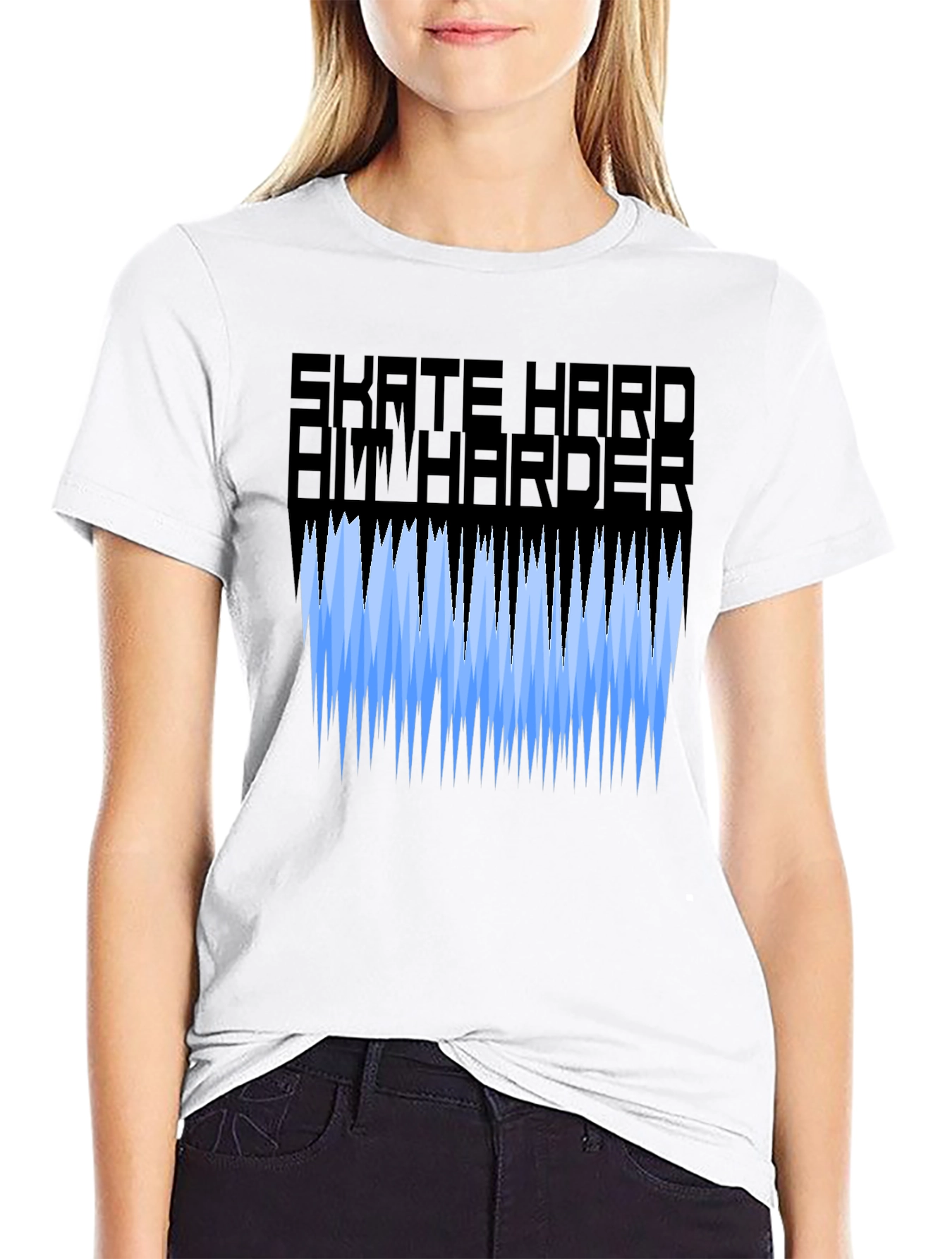 Skate Hard Aim Harder Graphic Tee - Black T-Shirt