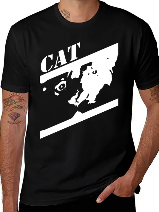 CAT Graphic Tee - Cool Black Cotton T-Shirt