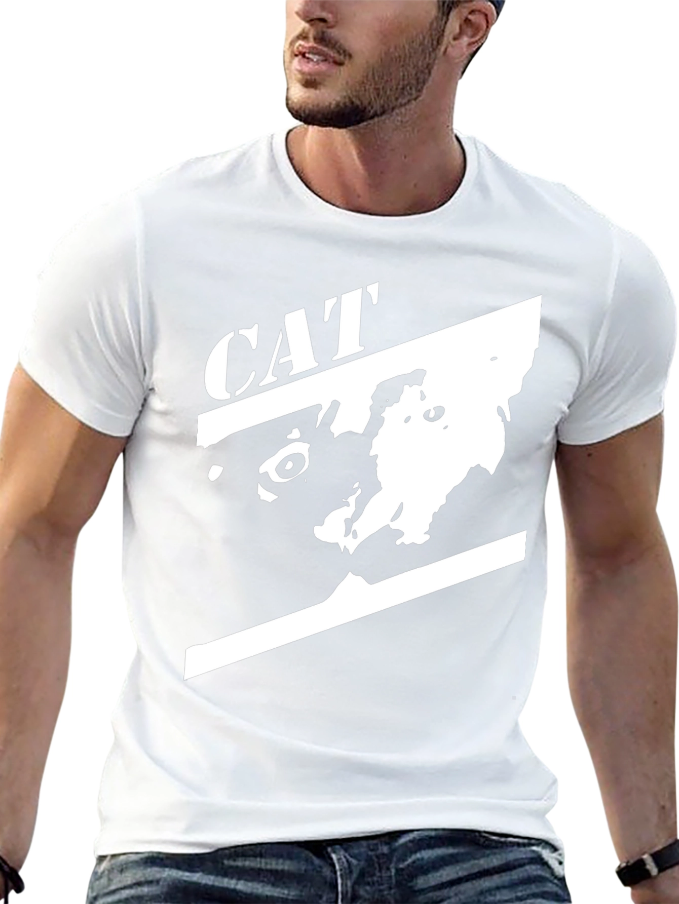 CAT Graphic Tee - Cool Black Cotton T-Shirt