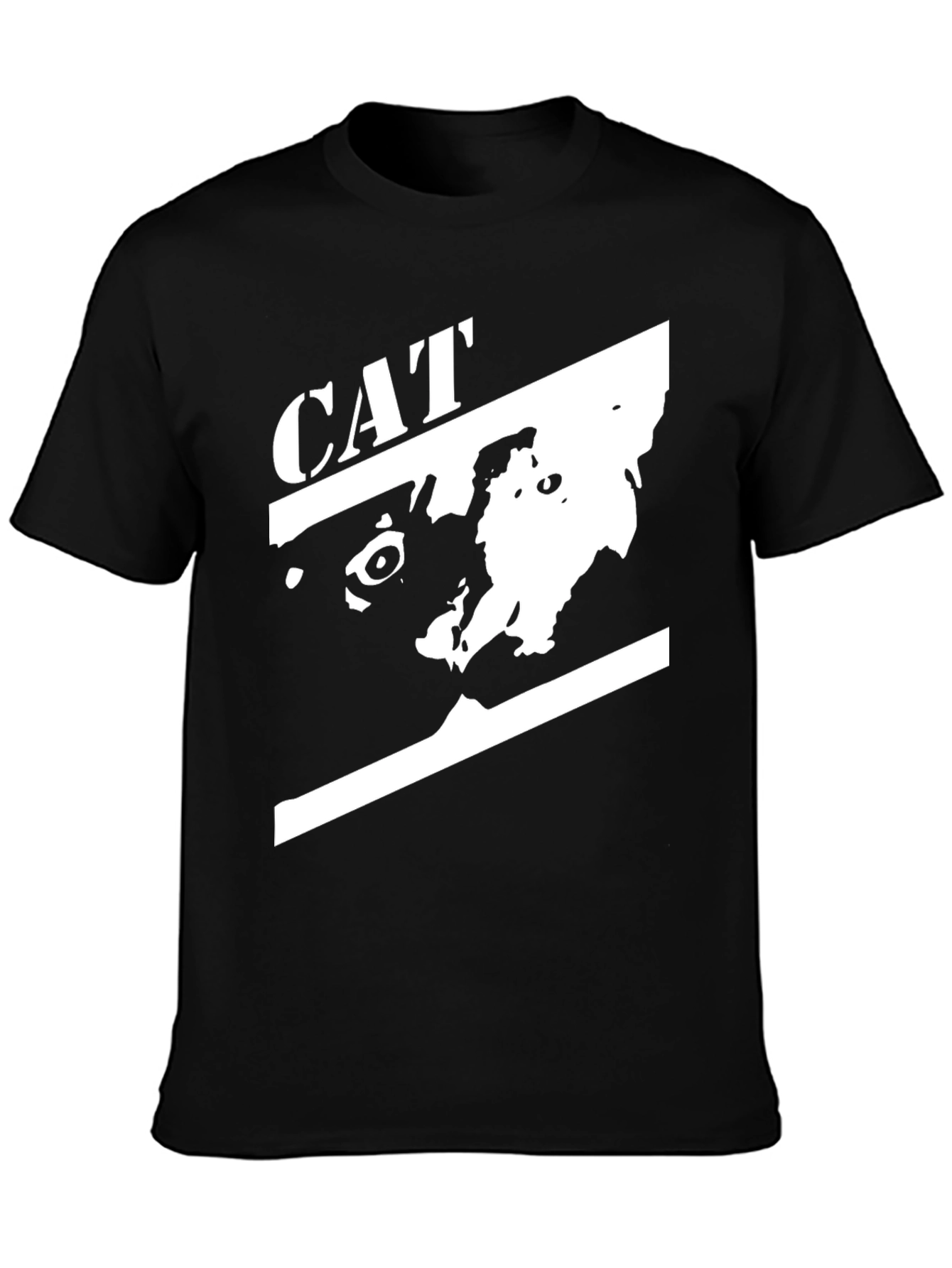 CAT Graphic Tee - Cool Black Cotton T-Shirt