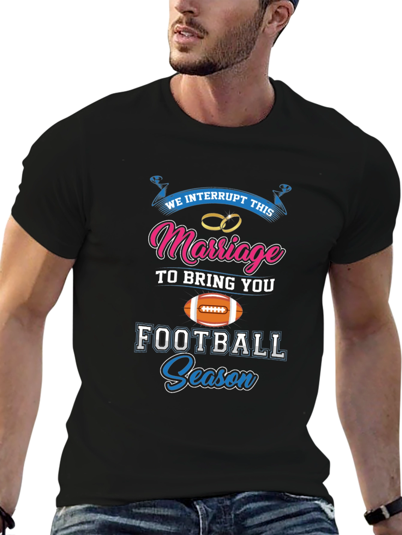 Funny Football Season Marriage T-Shirt