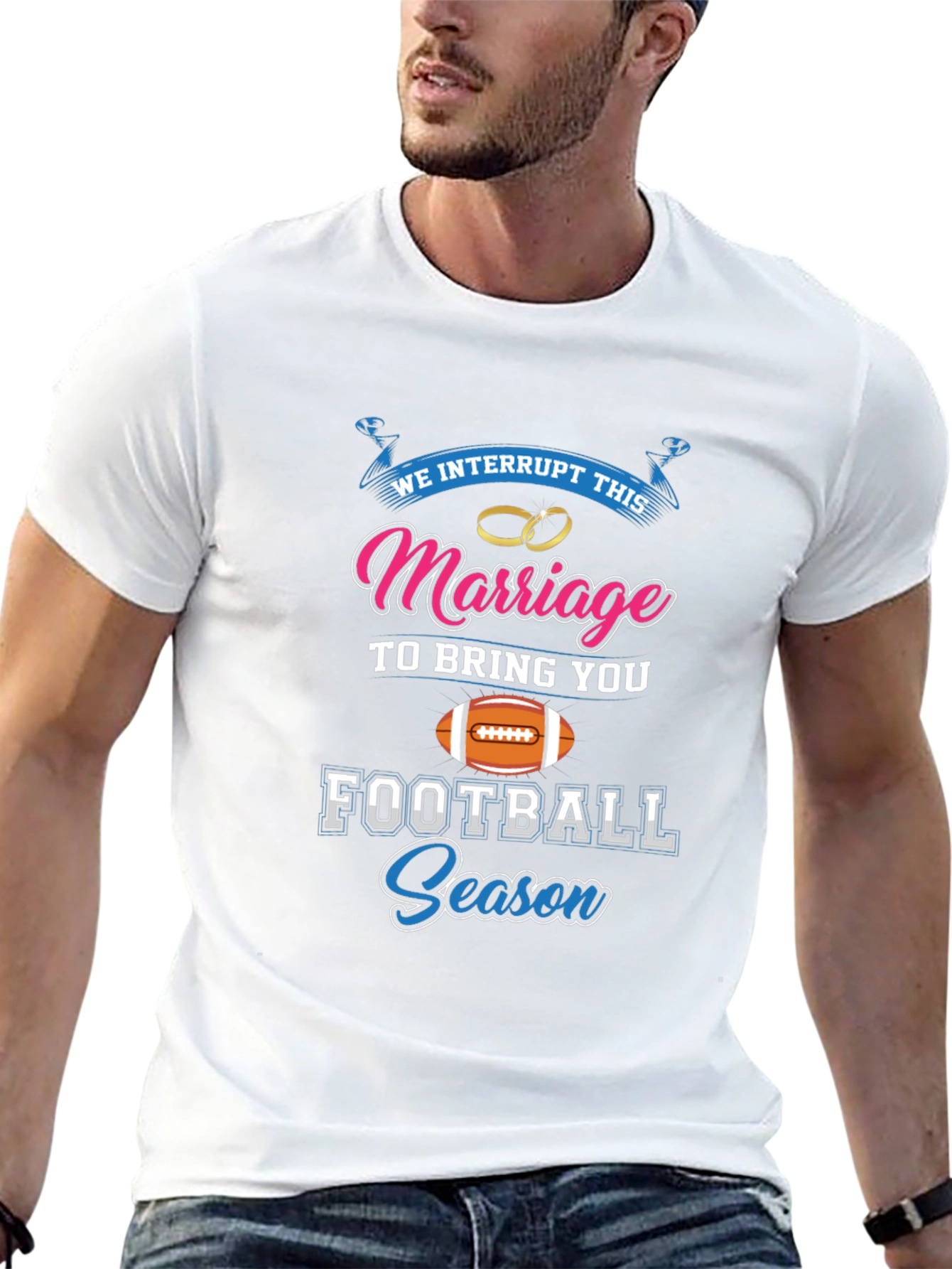 Funny Football Season Marriage T-Shirt