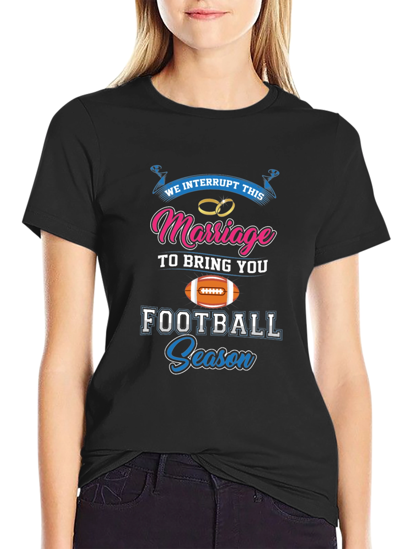 Funny Football Season Marriage T-Shirt