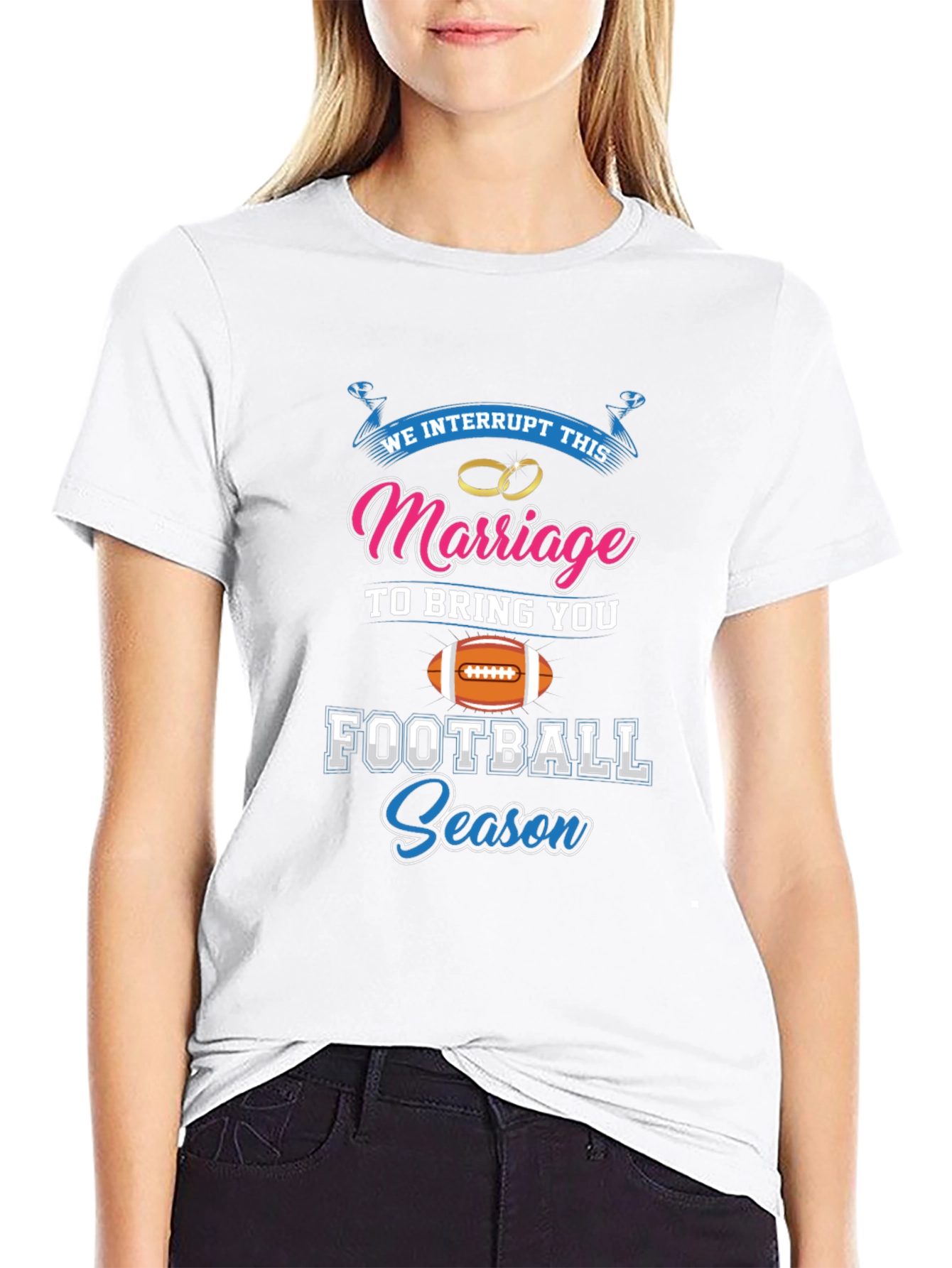 Funny Football Season Marriage T-Shirt