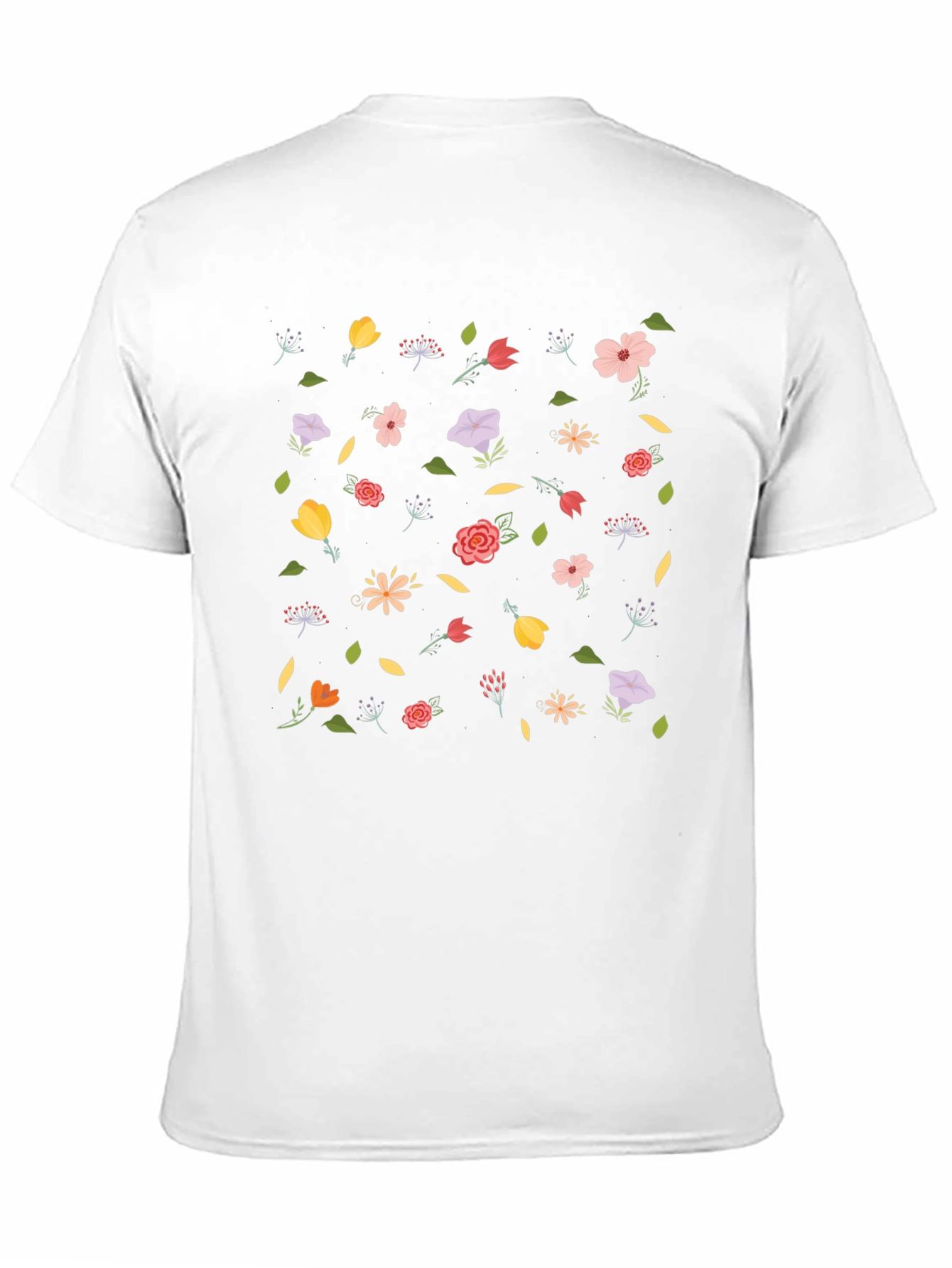Floral Print Black T-Shirt - Casual Style