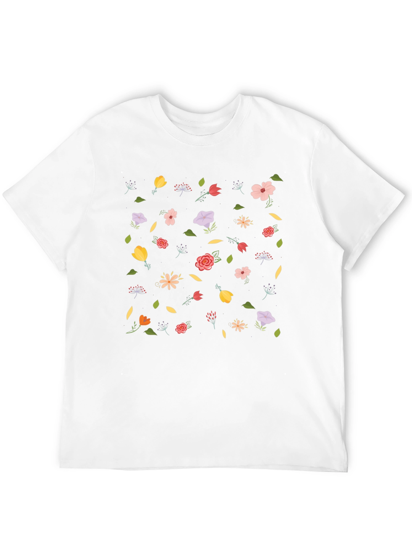 Floral Print Black T-Shirt - Casual Style