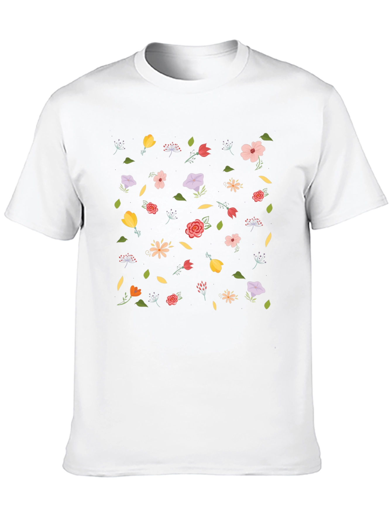 Floral Print Black T-Shirt - Casual Style