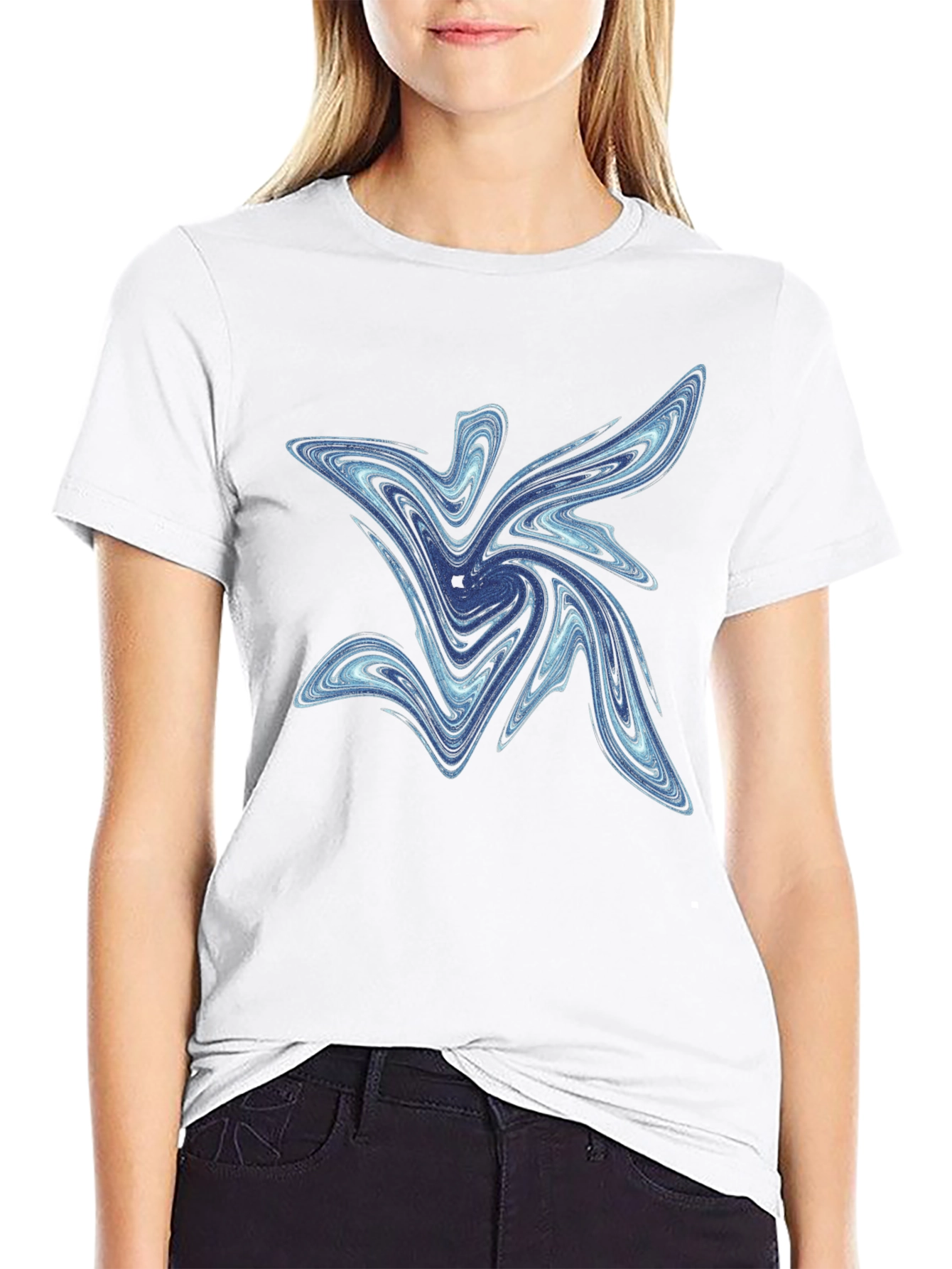 Abstract Swirl Graphic Tee - Mens Black T-Shirt