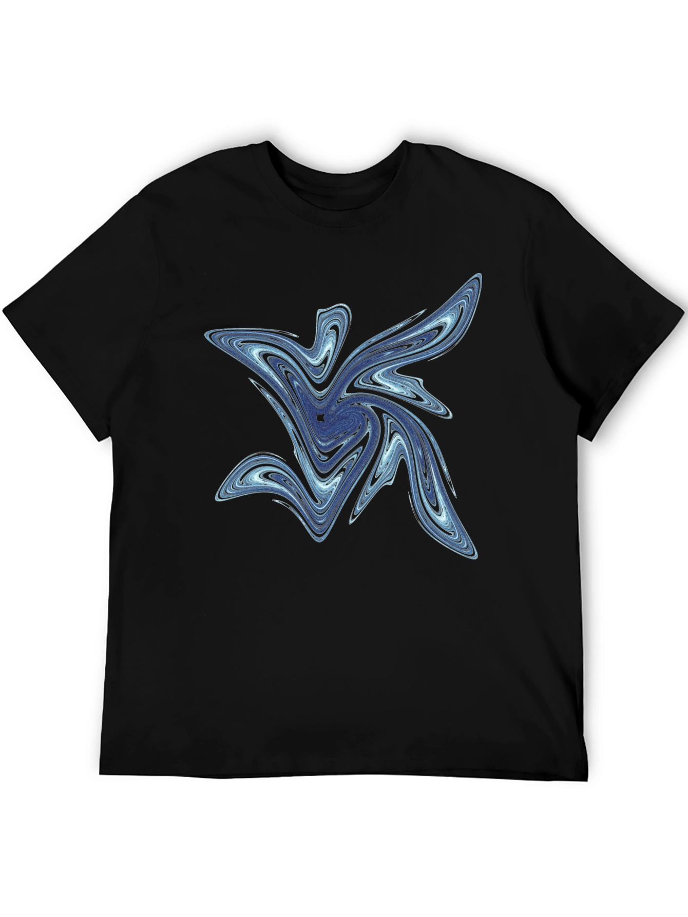 Abstract Swirl Graphic Tee - Mens Black T-Shirt