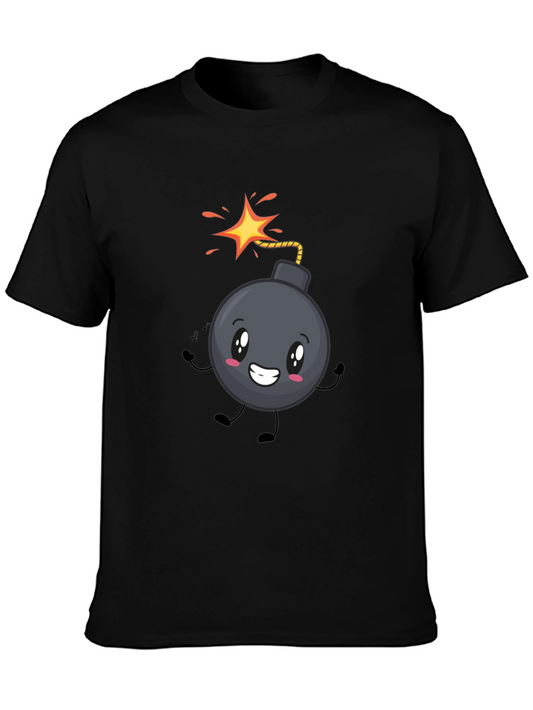 Cute Bomb Graphic Tee - Black Cotton T-Shirt