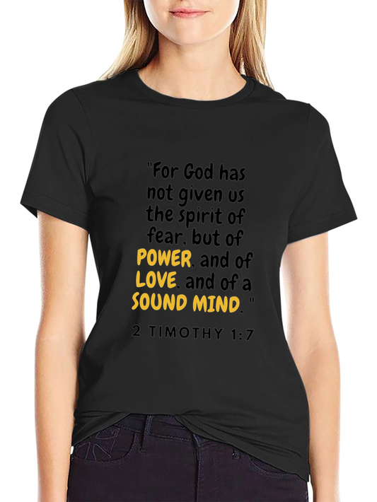 Inspirational Christian T-Shirt - 2 Timothy 1:7