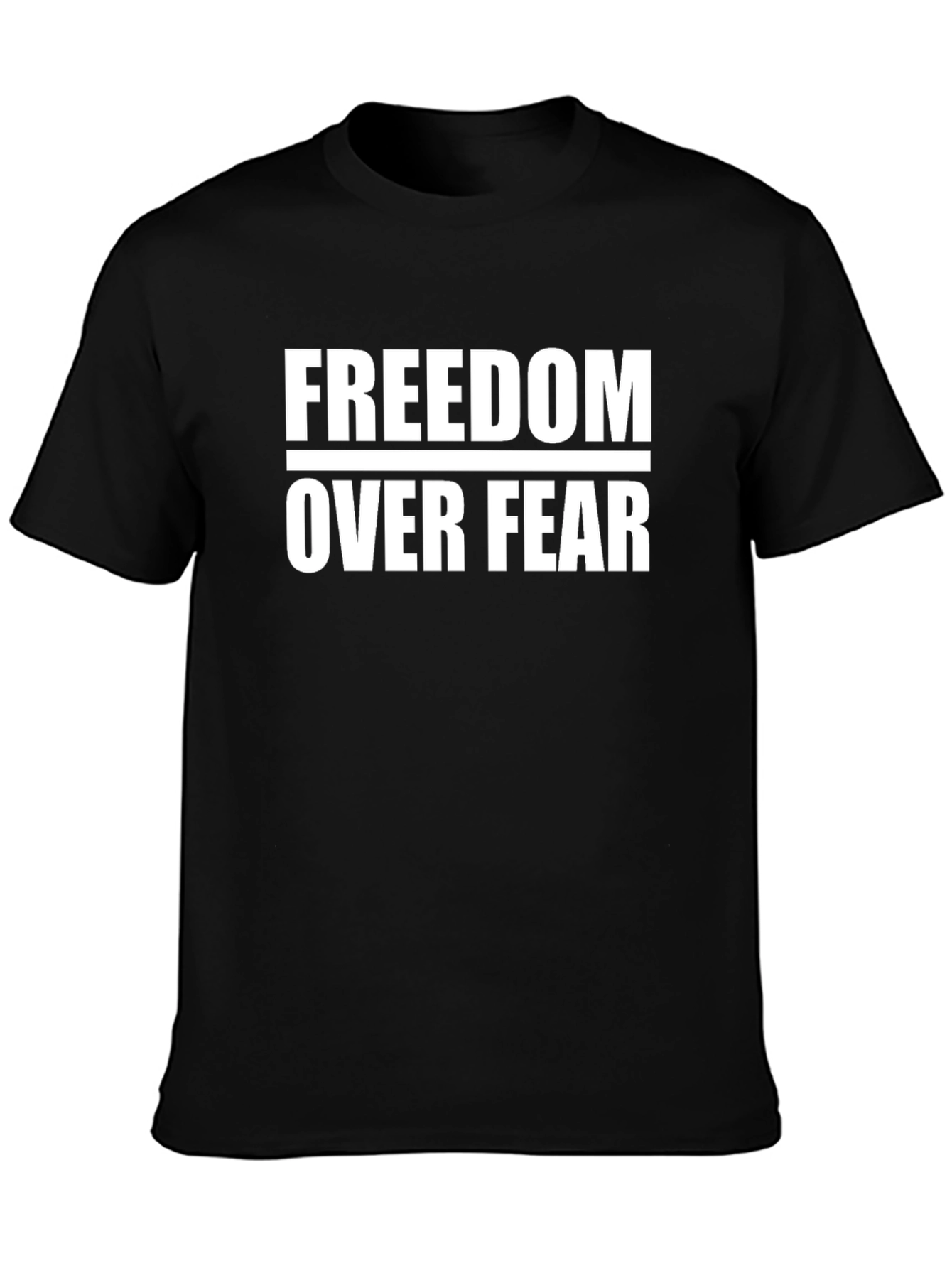 Freedom Over Fear Graphic Tee - Black Cotton T-Shirt