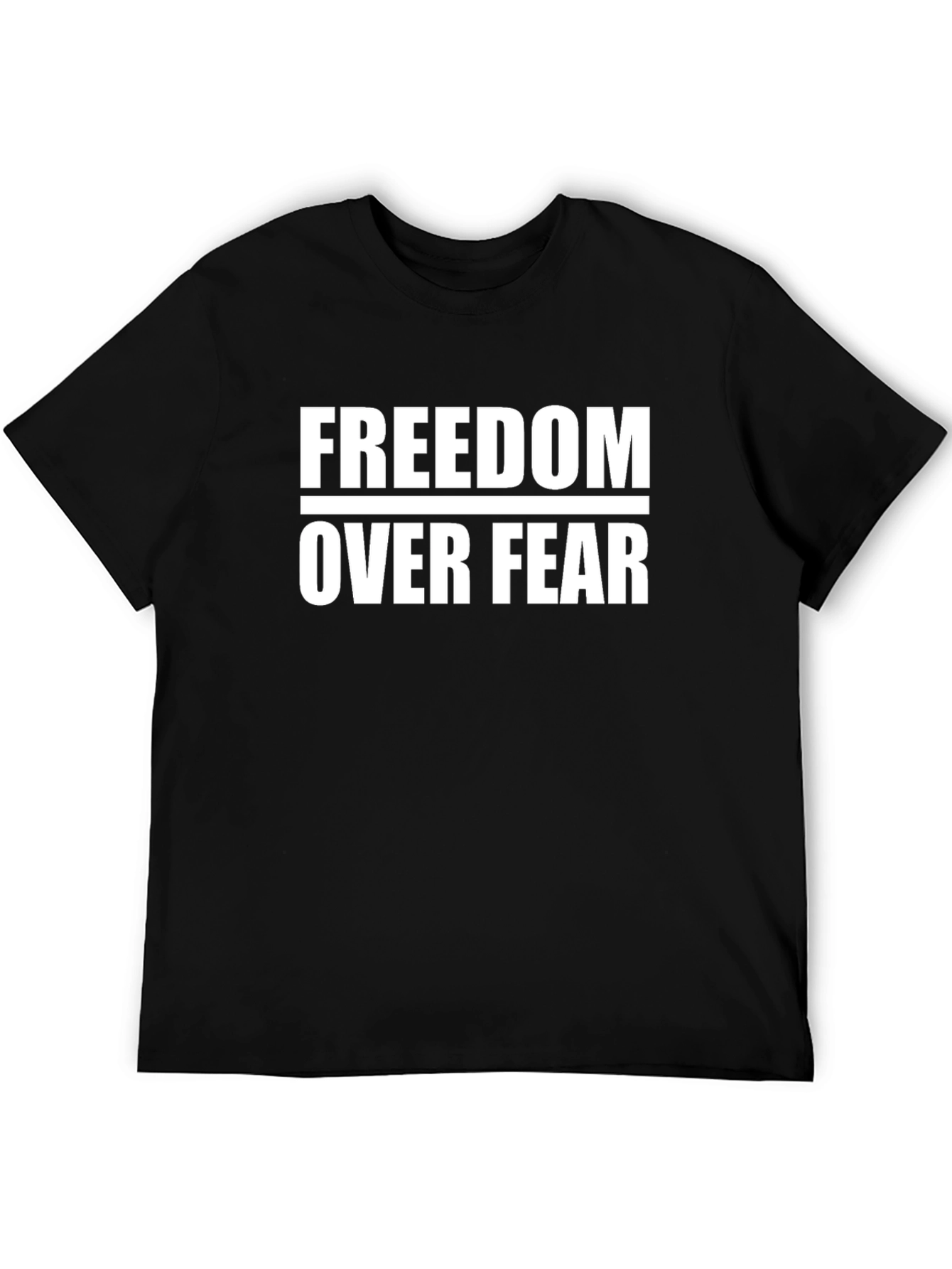 Freedom Over Fear Graphic Tee - Black Cotton T-Shirt
