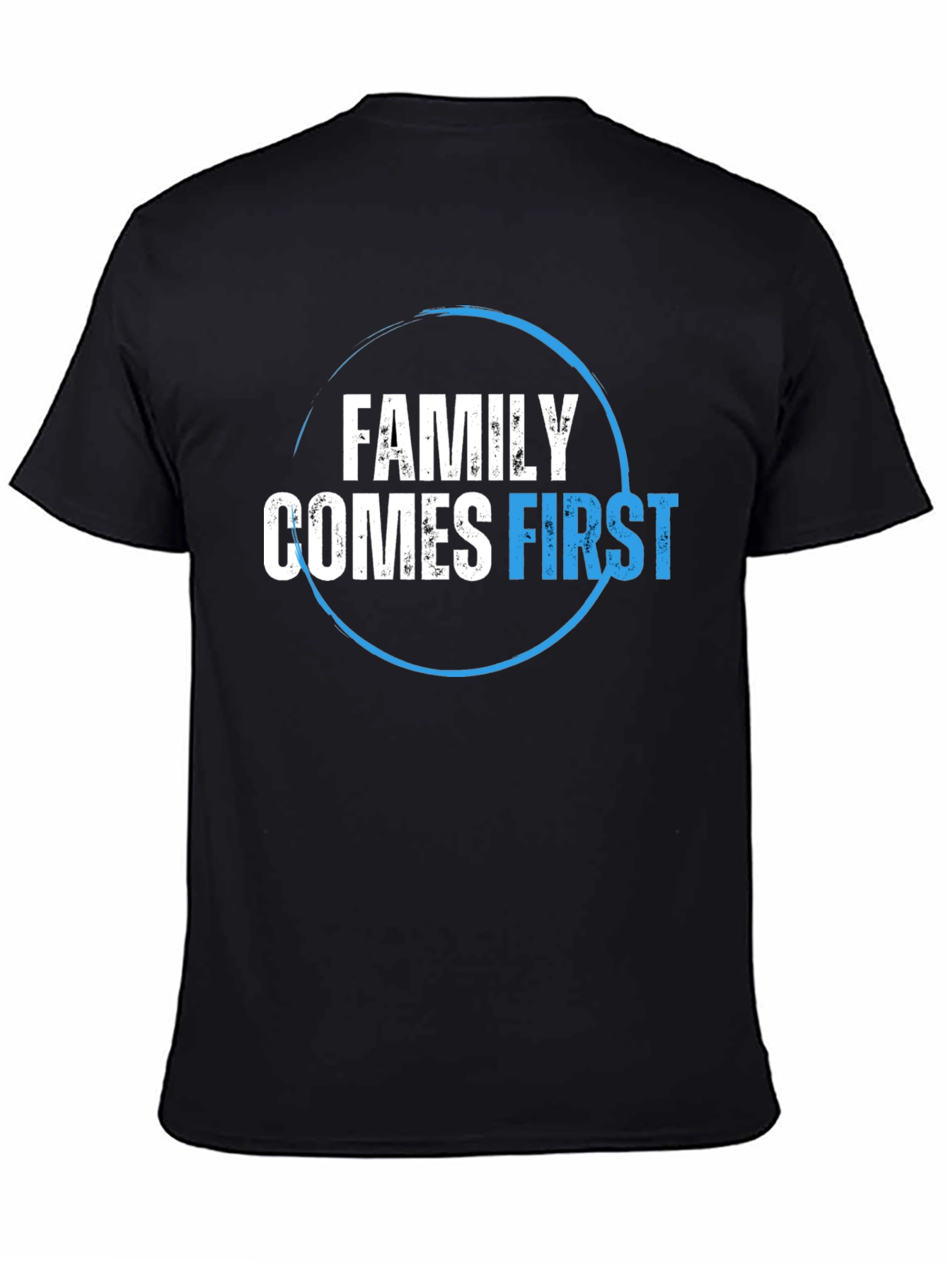 Family Comes First Graphic Tee - Black