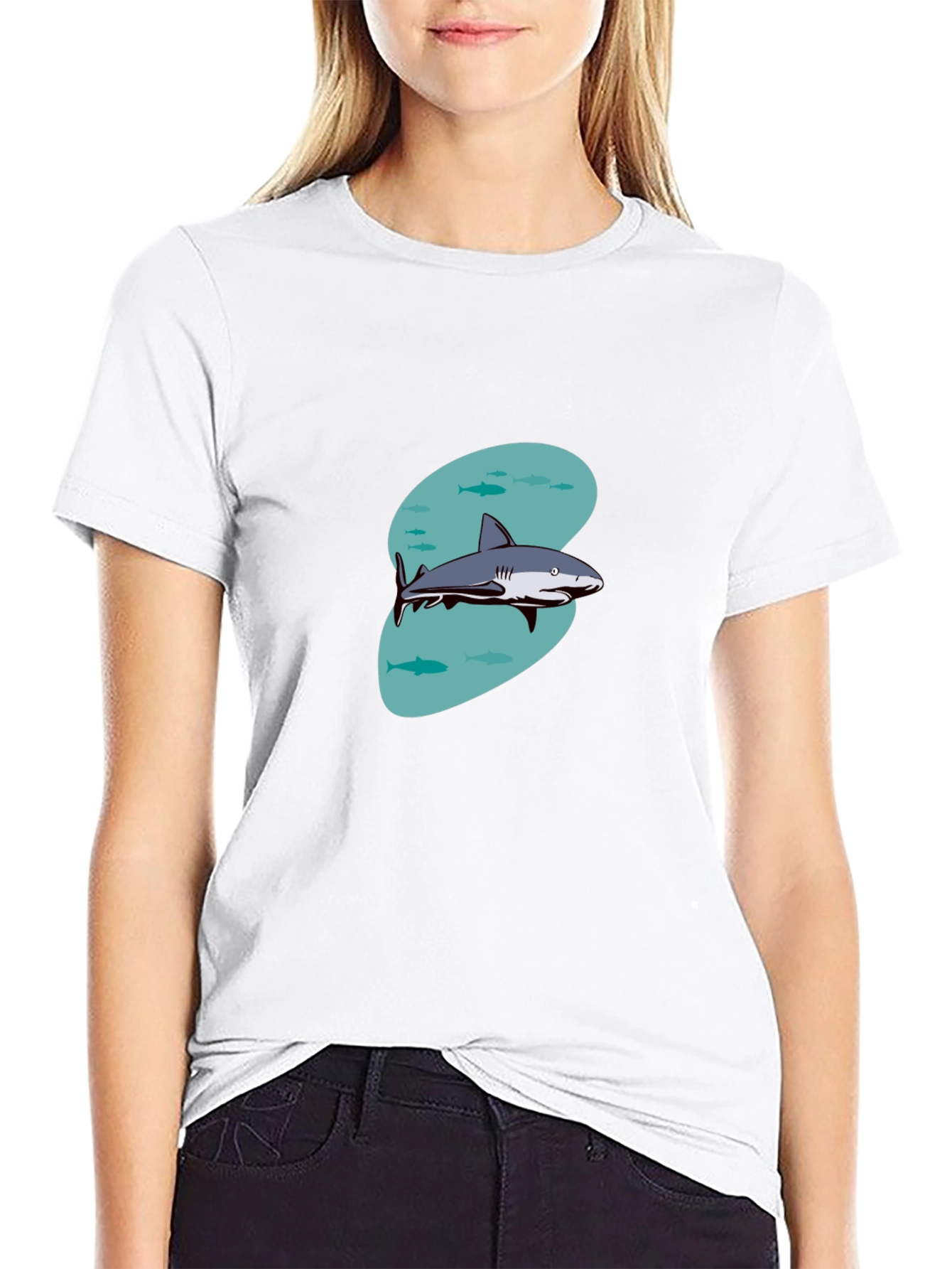Shark Graphic T-Shirt - Casual Black Tee