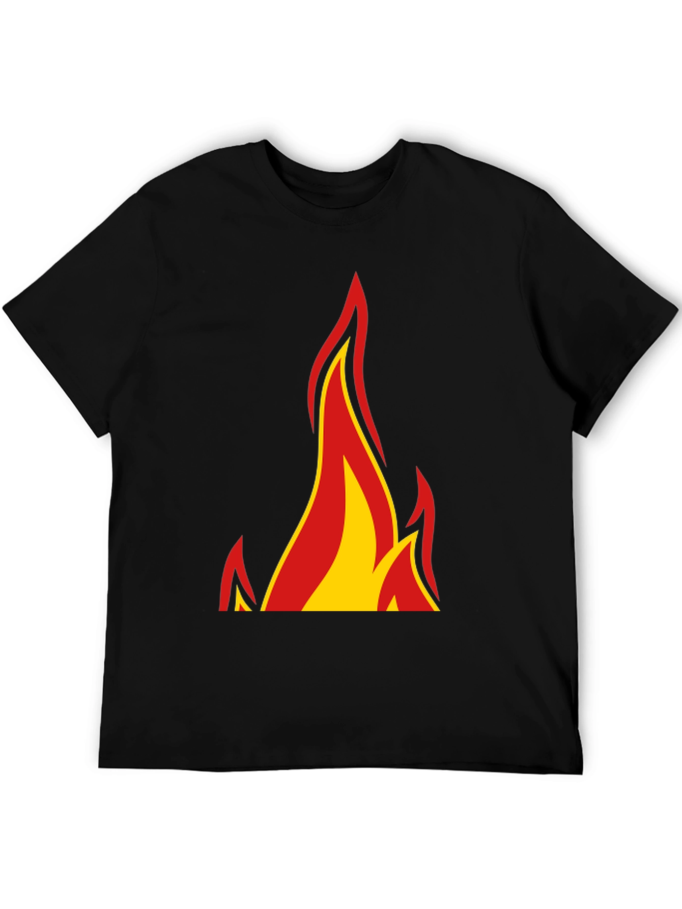 Flame Graphic Black Tee - Bold Design!