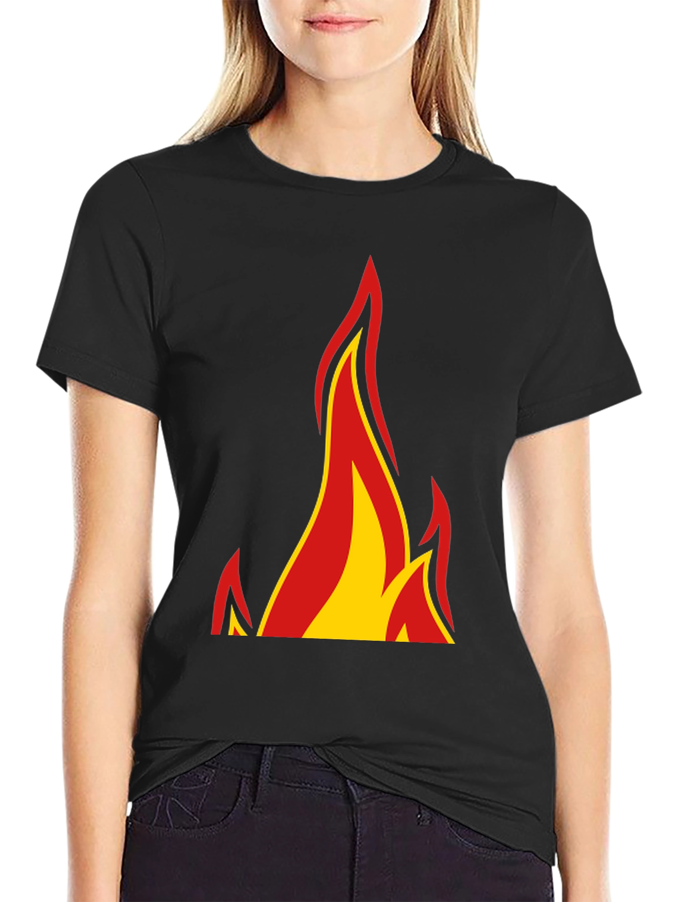 Flame Graphic Black Tee - Bold Design!