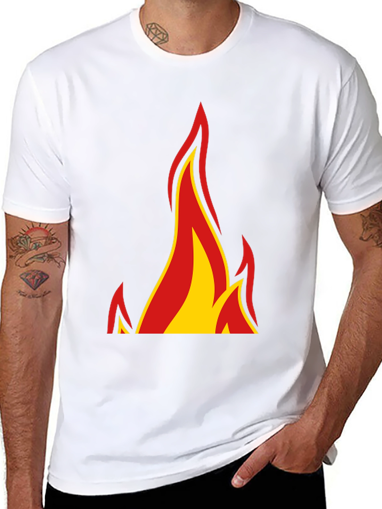 Flame Graphic Black Tee - Bold Design!