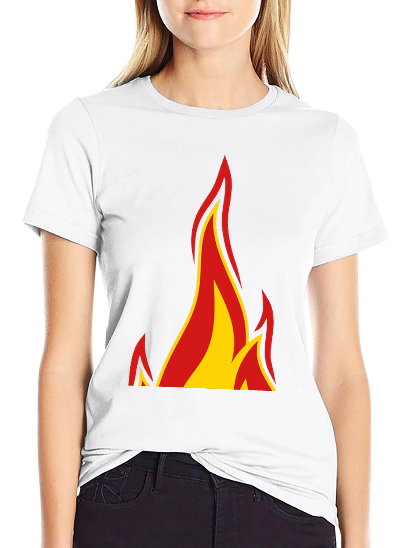 Flame Graphic Black Tee - Bold Design!
