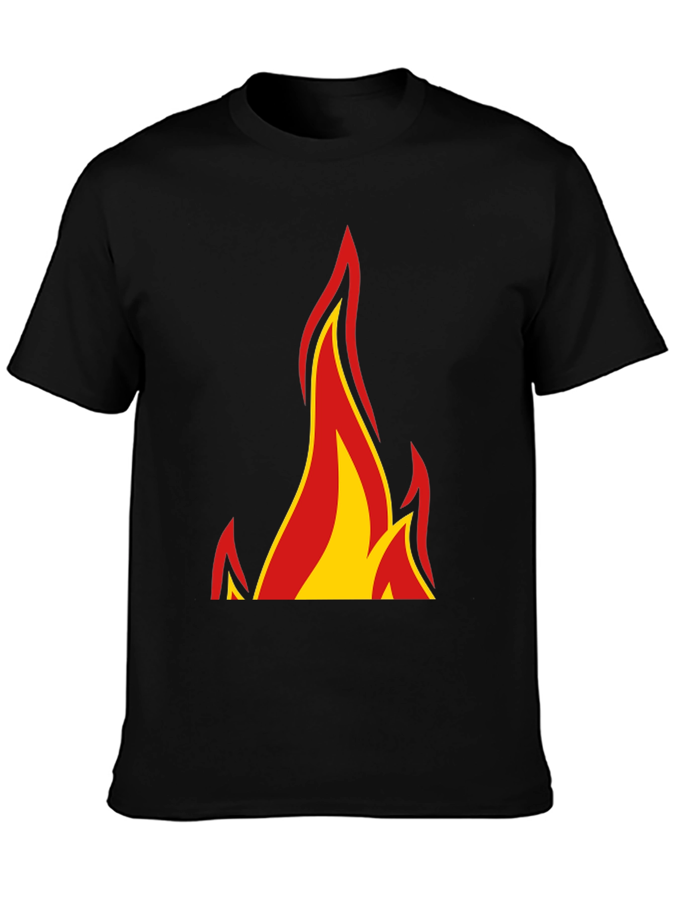 Flame Graphic Black Tee - Bold Design!