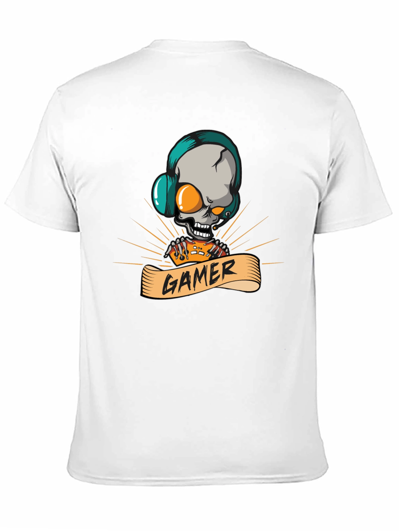 Gamer Skull Graphic Tee - Black T-Shirt