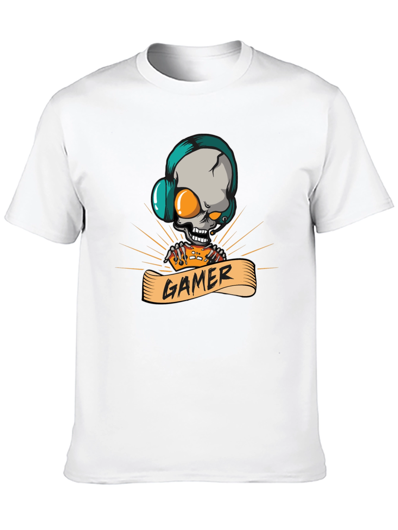 Gamer Skull Graphic Tee - Black T-Shirt