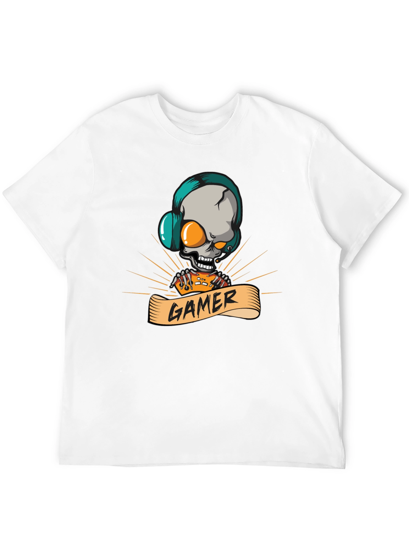 Gamer Skull Graphic Tee - Black T-Shirt