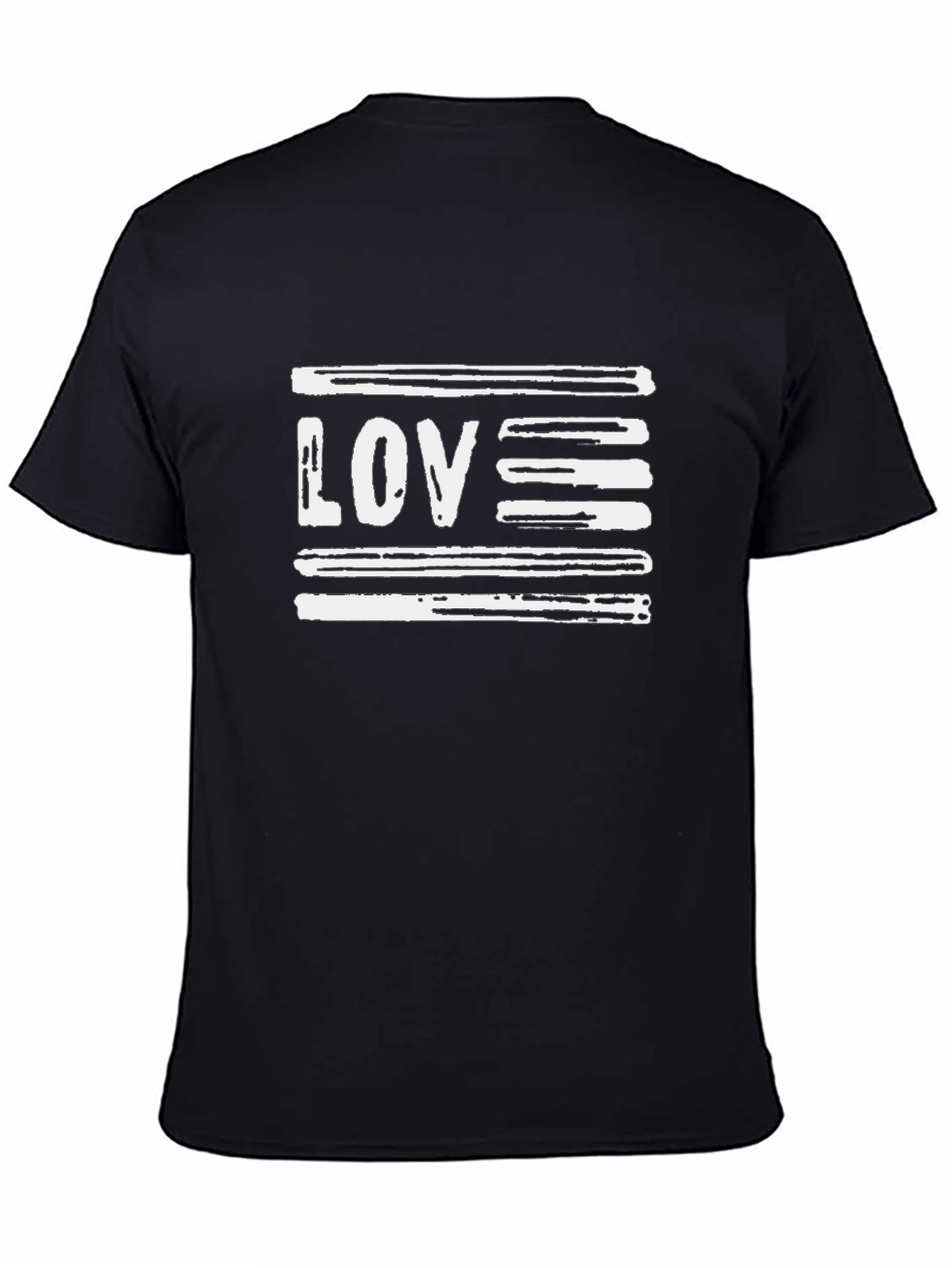 Love Stripes Black Graphic Tee